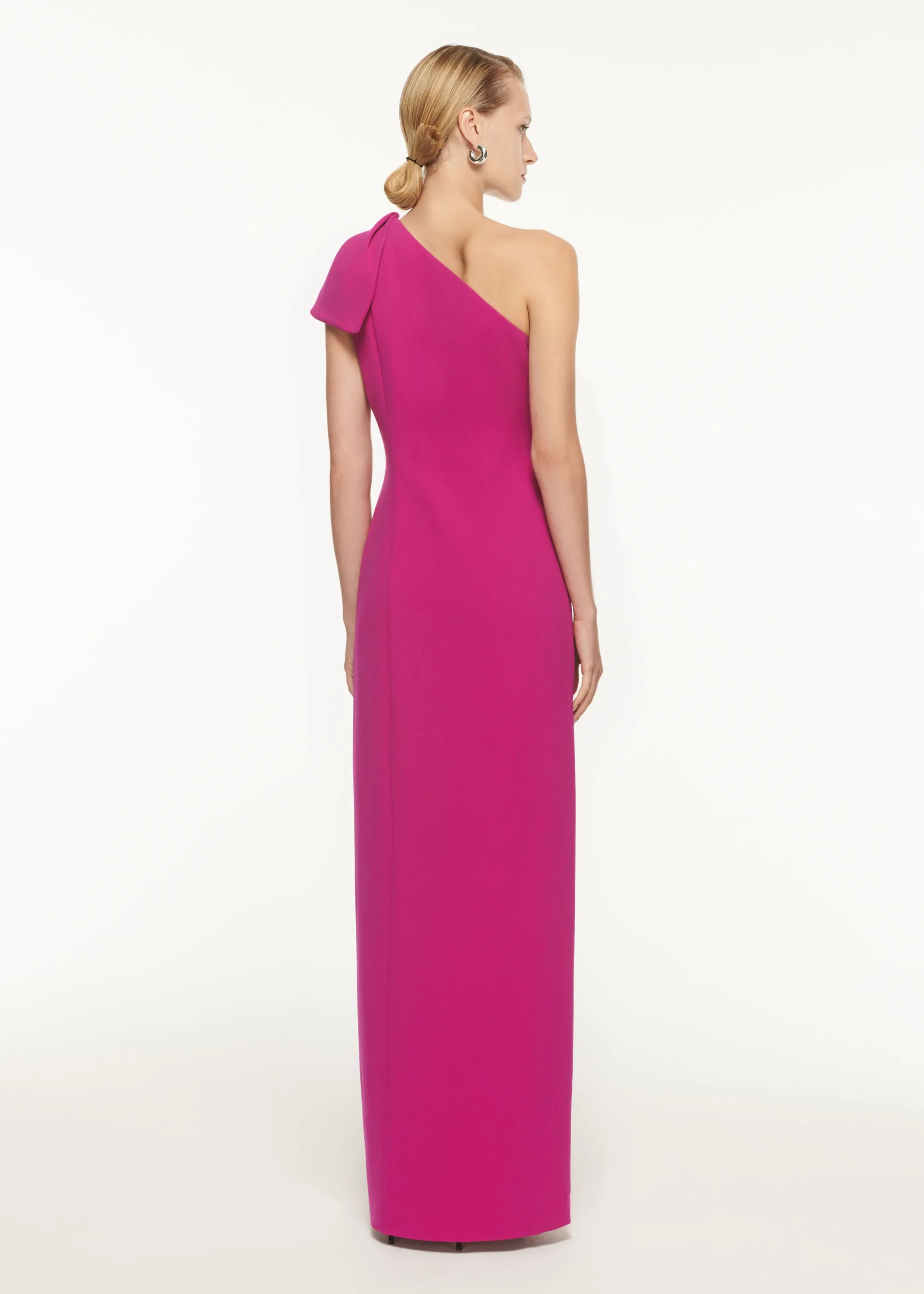Ready To Wear Roland Mouret Asymmetric Bow Stretch Cady Maxi Dress