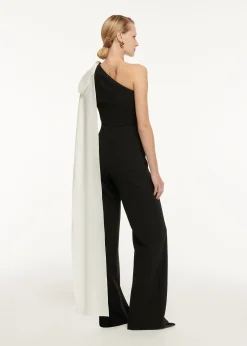 Ready To Wear|Ready To Wear Roland Mouret Asymmetric Bow Stretch Cady Jumpsuit Monochrome