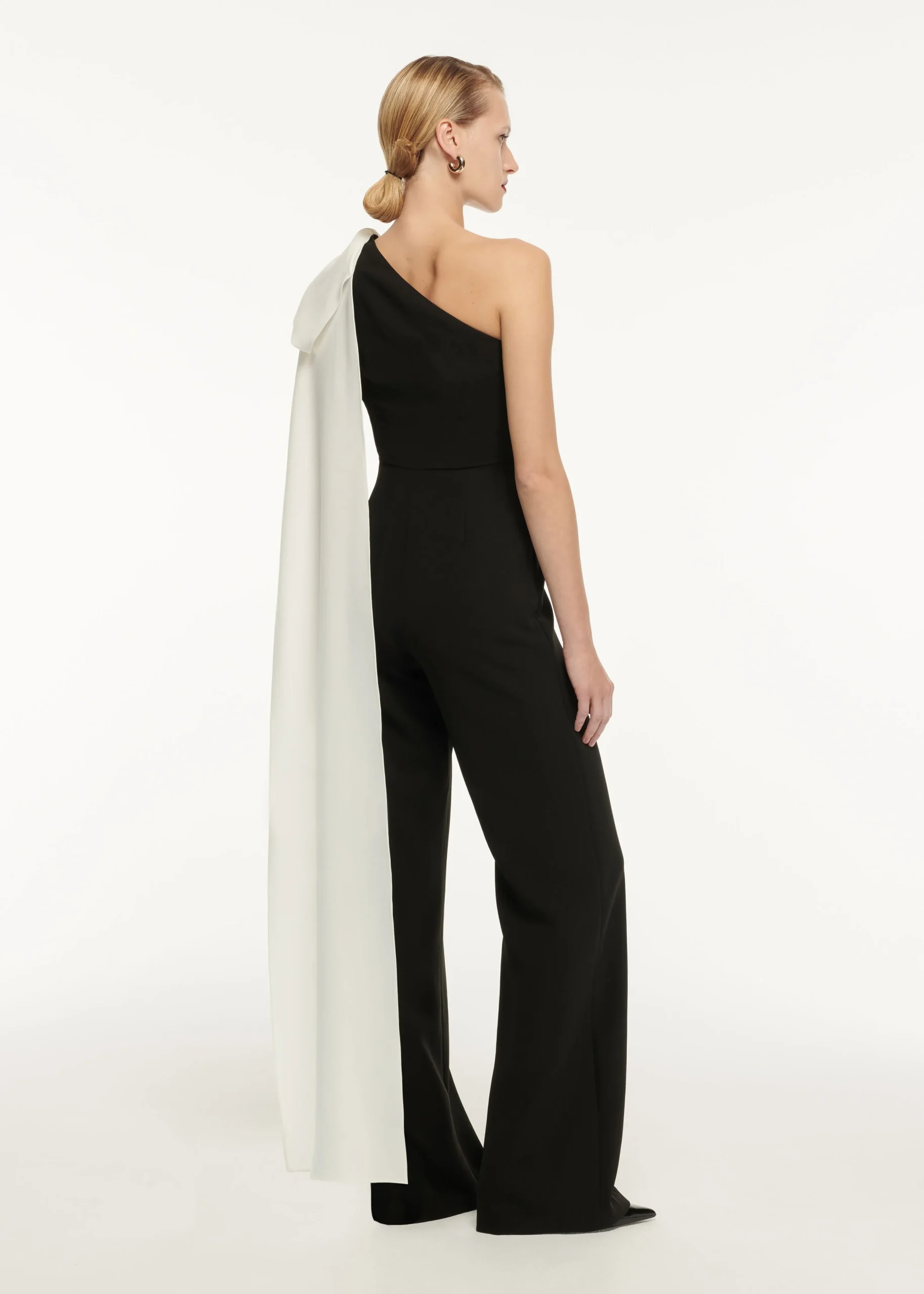 Ready To Wear|Ready To Wear Roland Mouret Asymmetric Bow Stretch Cady Jumpsuit Monochrome