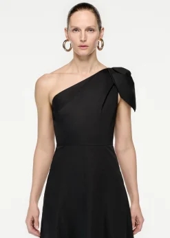 Ready To Wear|Ready To Wear Roland Mouret Asymmetric Cotton Poplin Midi Dress Black