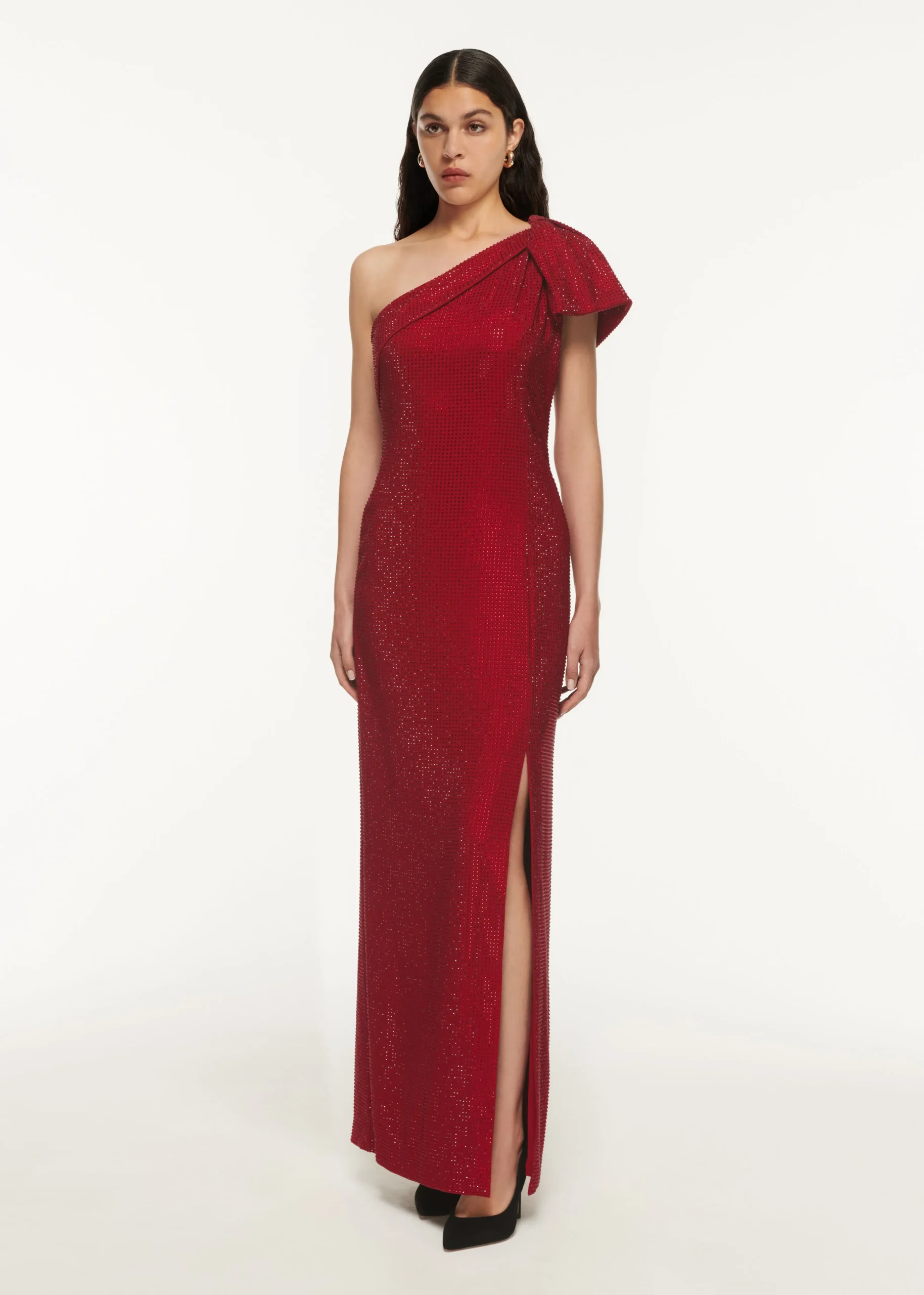 Ready To Wear Roland Mouret Asymmetric Diamante Maxi Dress