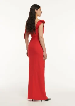 Ready To Wear|Ready To Wear Roland Mouret Asymmetric Drape Wool Silk Maxi Dress