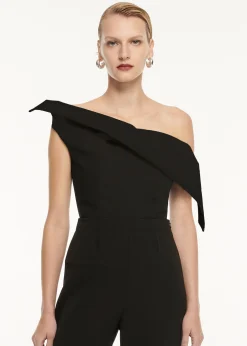 Ready To Wear|Ready To Wear Roland Mouret Asymmetric Drape Wool Silk Top