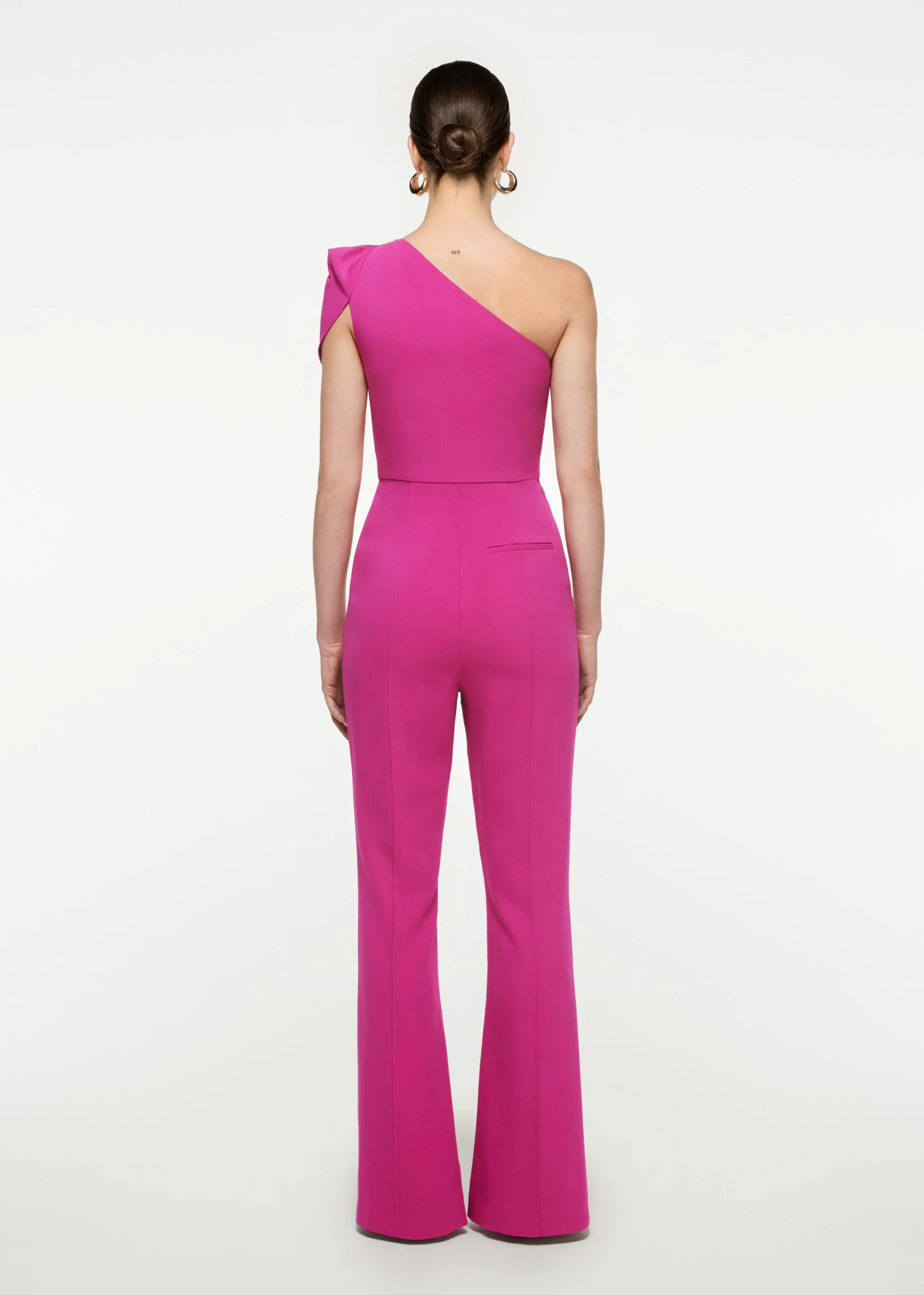 Ready To Wear|Ready To Wear Roland Mouret Asymmetric Leaf Draped Jumpsuit Pink