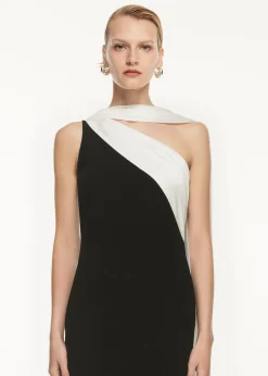 Ready To Wear|Ready To Wear Roland Mouret Asymmetric Satin Sash Maxi Dress