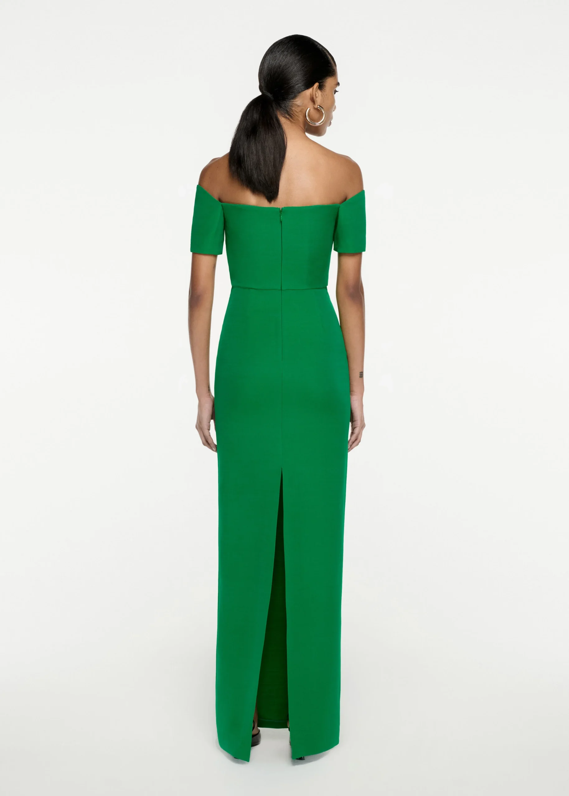Ready To Wear|Ready To Wear Roland Mouret Asymmetric Silk Wool Maxi Dress Green