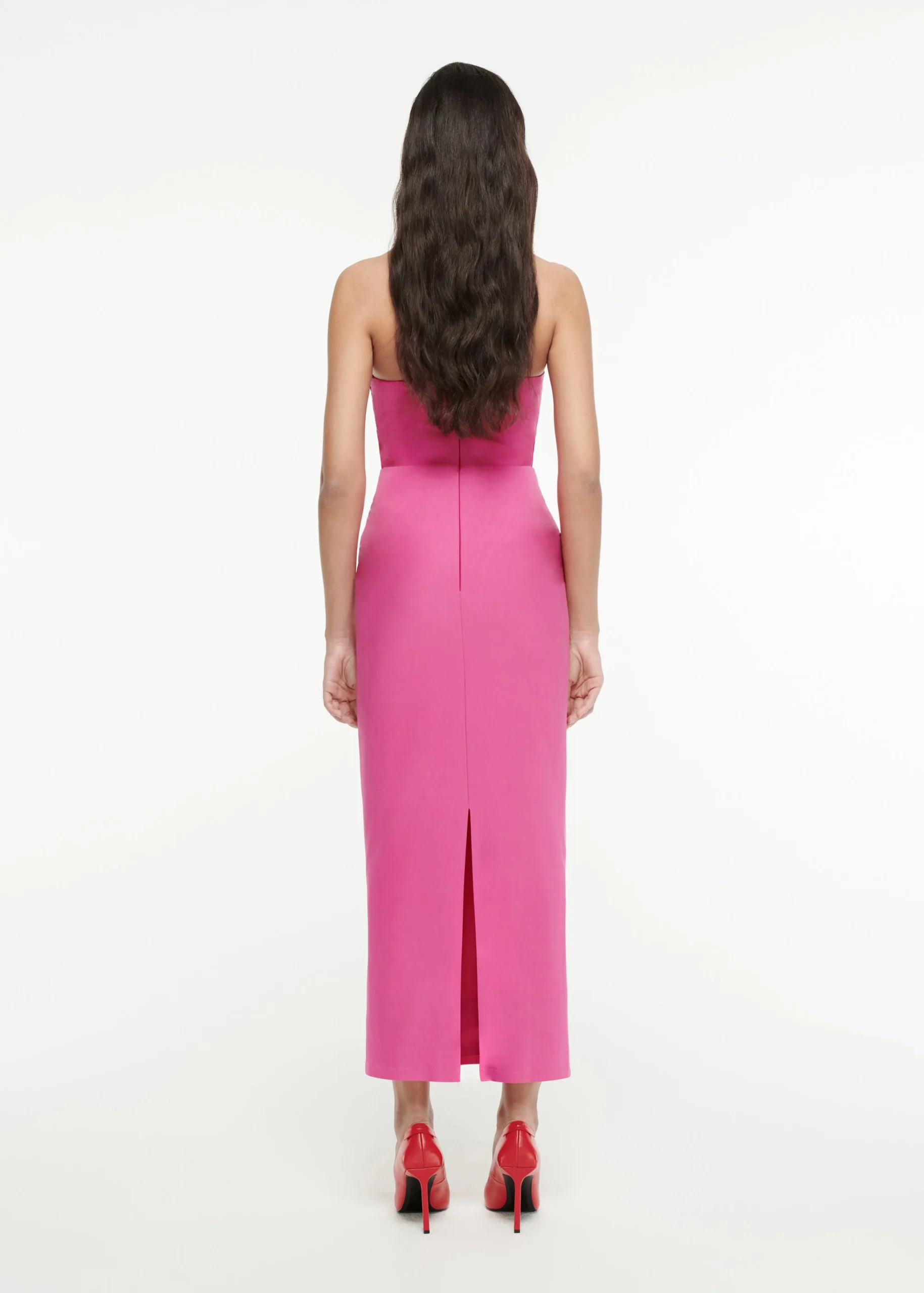 Ready To Wear|Ready To Wear Roland Mouret Asymmetric Silk Wool Midi Dress Pink
