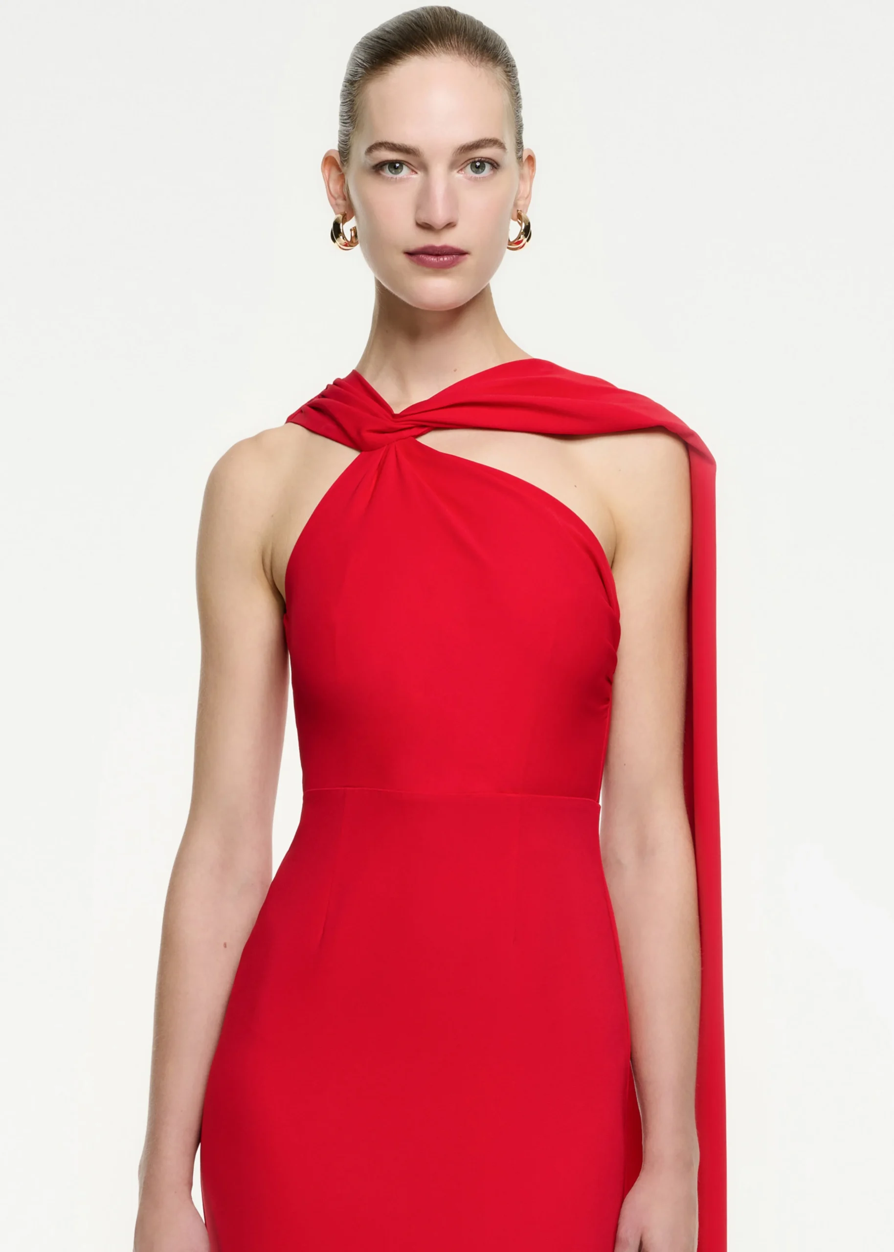 Ready To Wear|Ready To Wear Roland Mouret Asymmetric Stretch Cady Maxi Dress Red