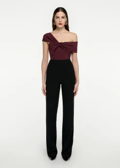 Ready To Wear|Ready To Wear Roland Mouret Asymmetric Stretch Cady Top Maroon