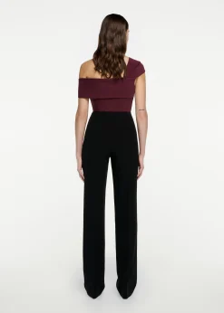 Ready To Wear|Ready To Wear Roland Mouret Asymmetric Stretch Cady Top Maroon