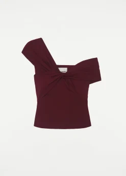 Ready To Wear|Ready To Wear Roland Mouret Asymmetric Stretch Cady Top Maroon
