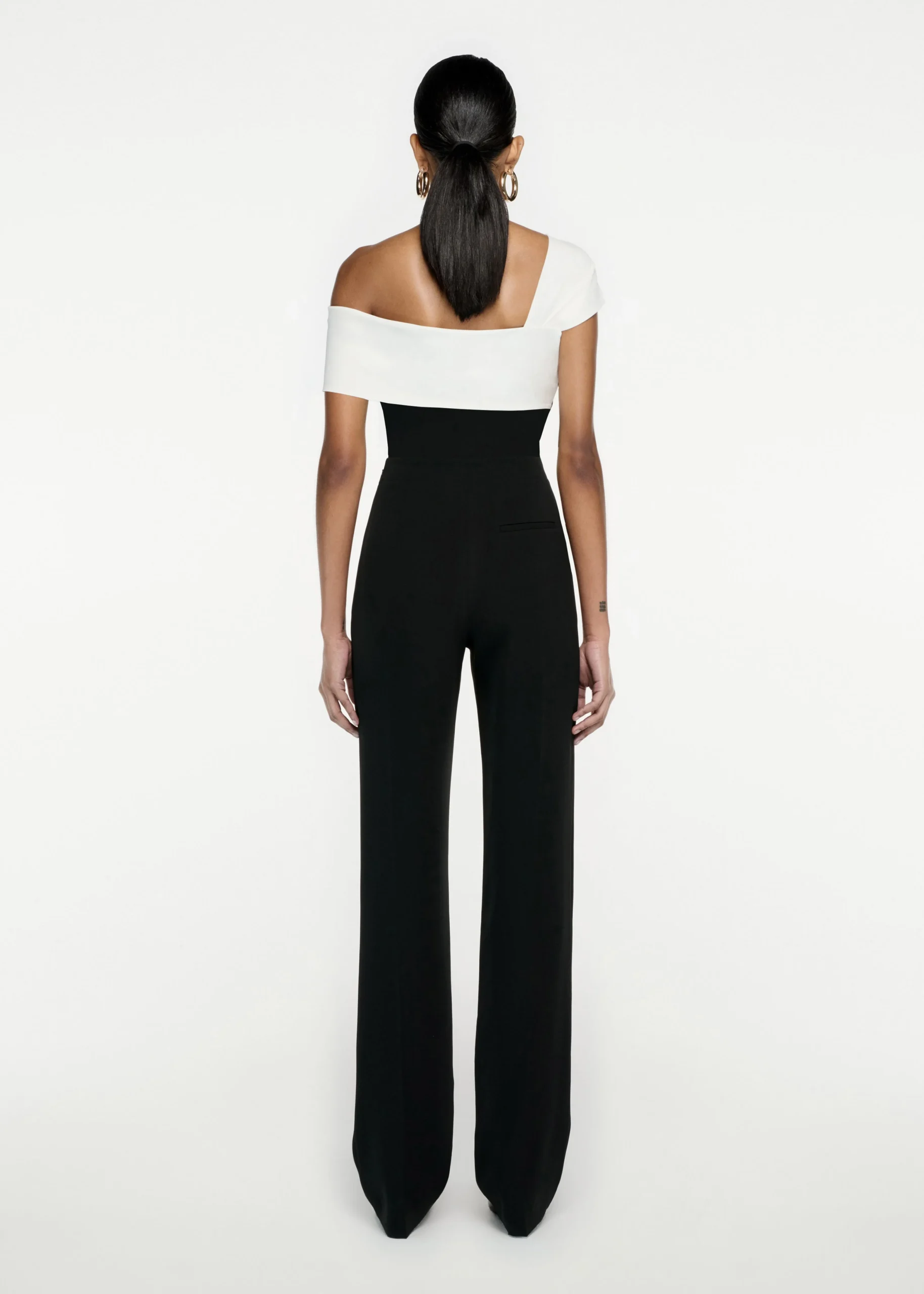 Ready To Wear|Ready To Wear Roland Mouret Asymmetric Stretch Cady Top Monochrome