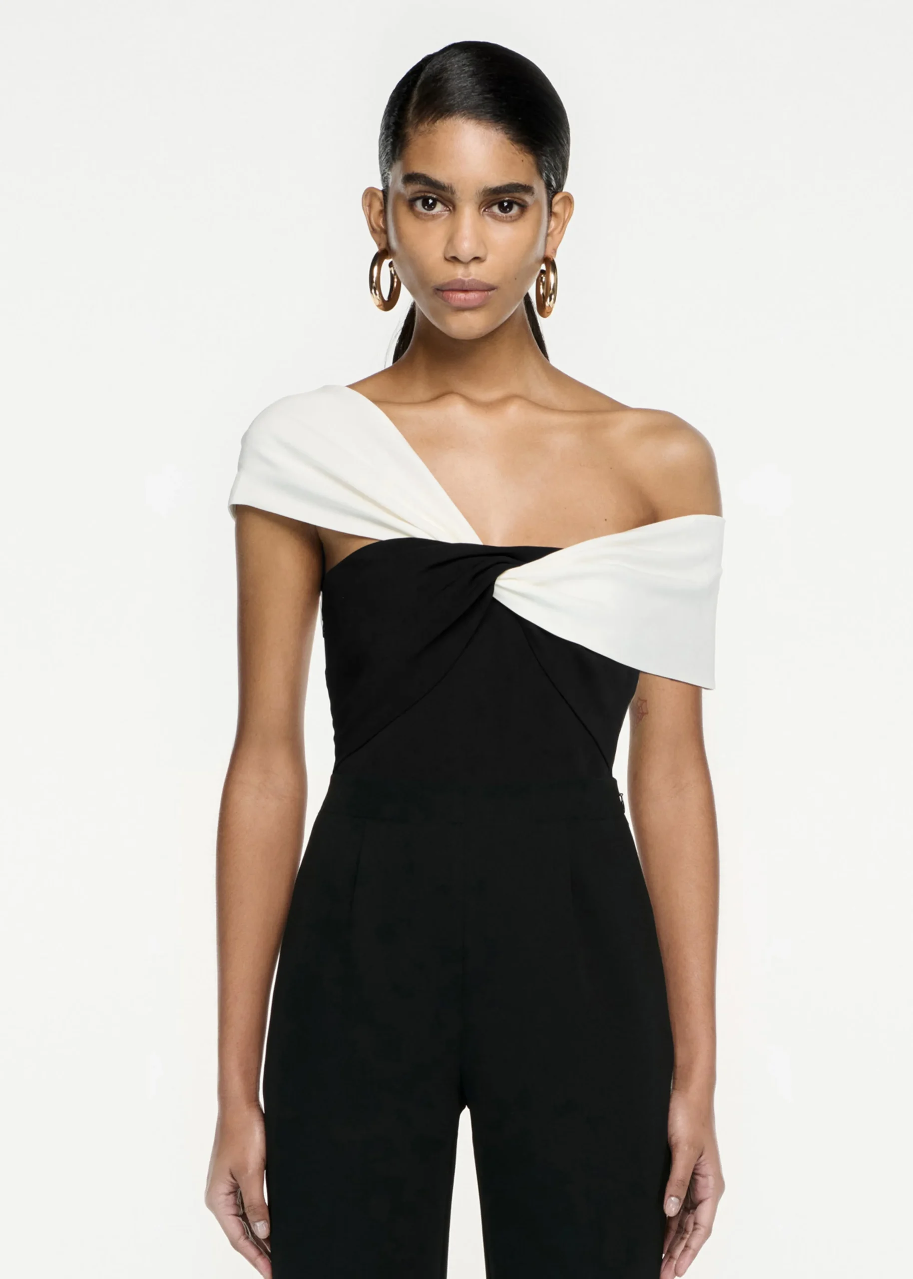 Ready To Wear|Ready To Wear Roland Mouret Asymmetric Stretch Cady Top Monochrome