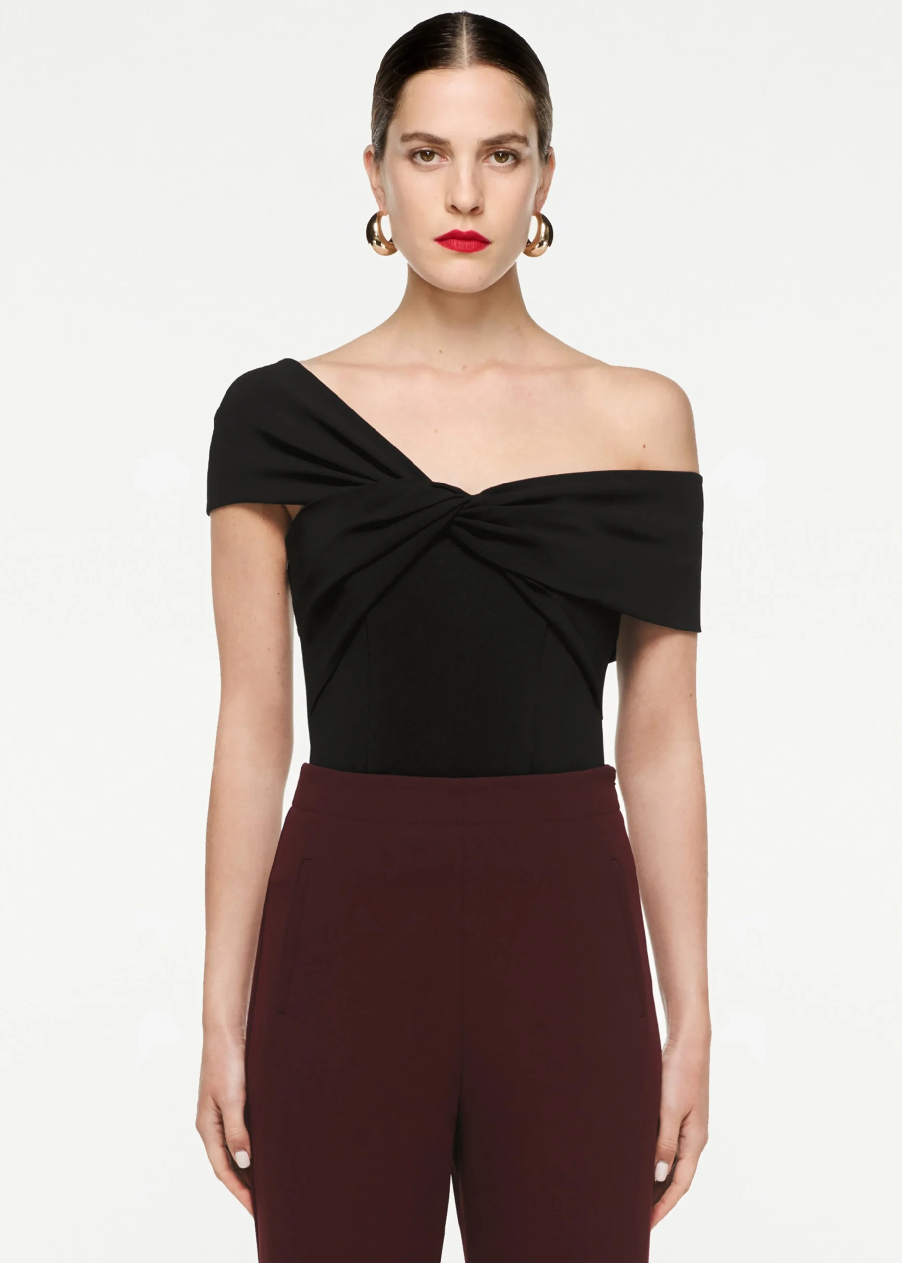 Ready To Wear|Ready To Wear Roland Mouret Asymmetric Stretch Cady Top Black