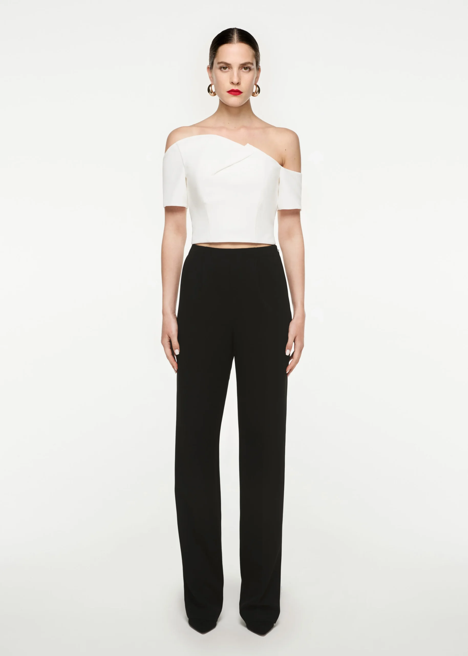 Ready To Wear|Ready To Wear Roland Mouret Asymmetric Stretch Cady Top White
