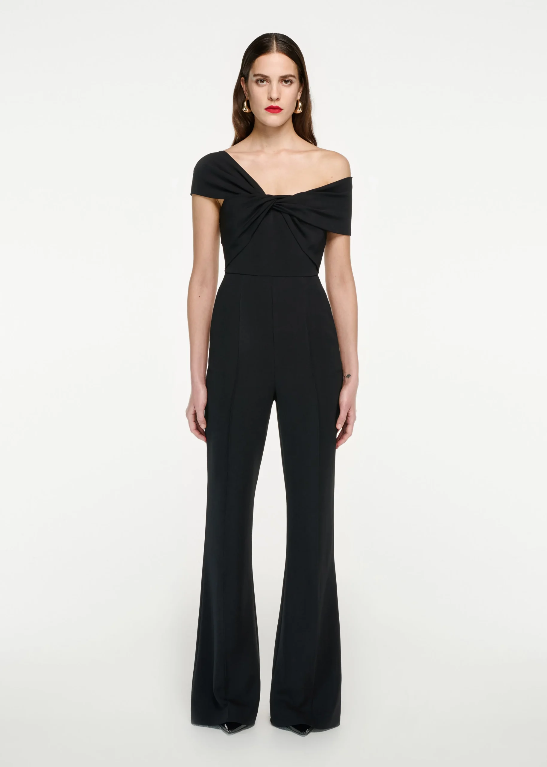 Ready To Wear|Ready To Wear Roland Mouret Asymmetric Twist Stretch Cady Jumpsuit Black