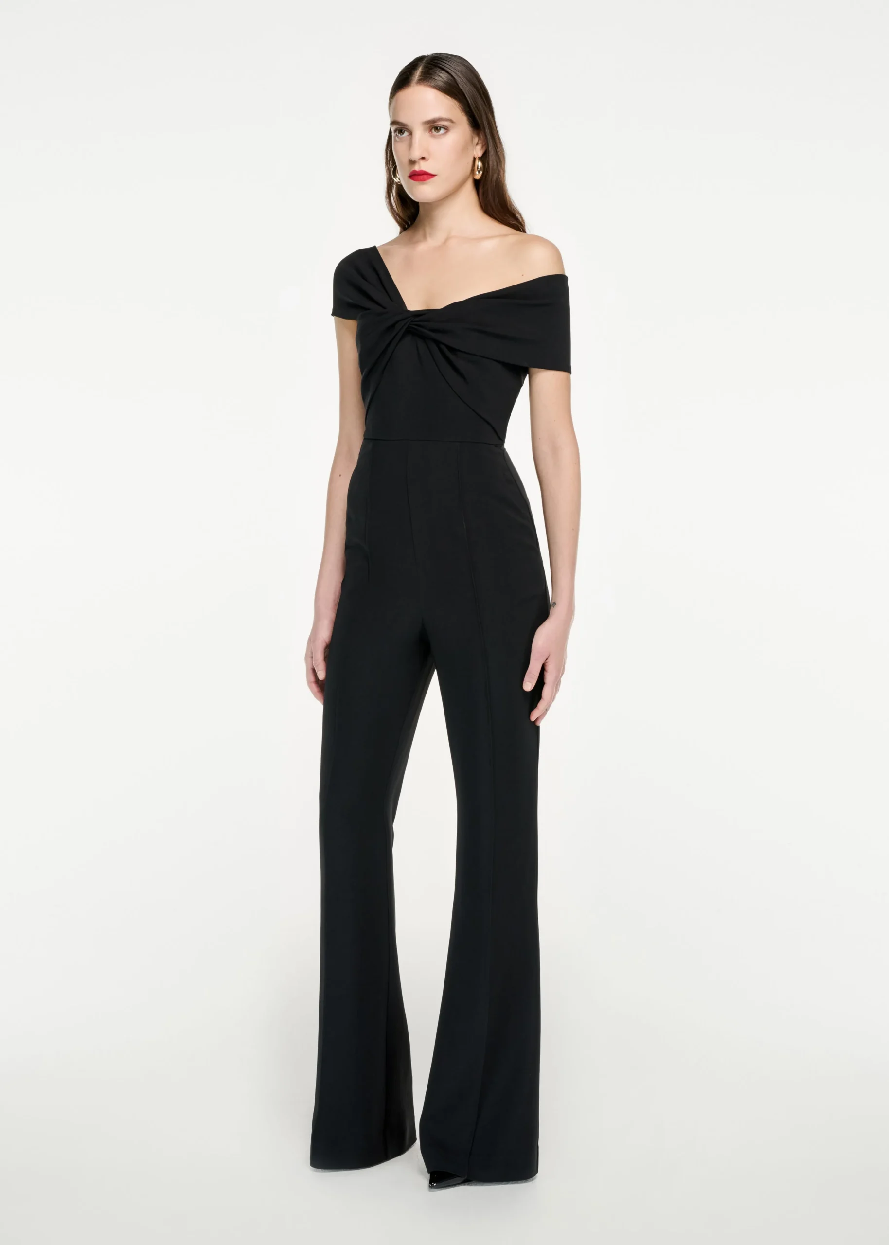 Ready To Wear|Ready To Wear Roland Mouret Asymmetric Twist Stretch Cady Jumpsuit Black
