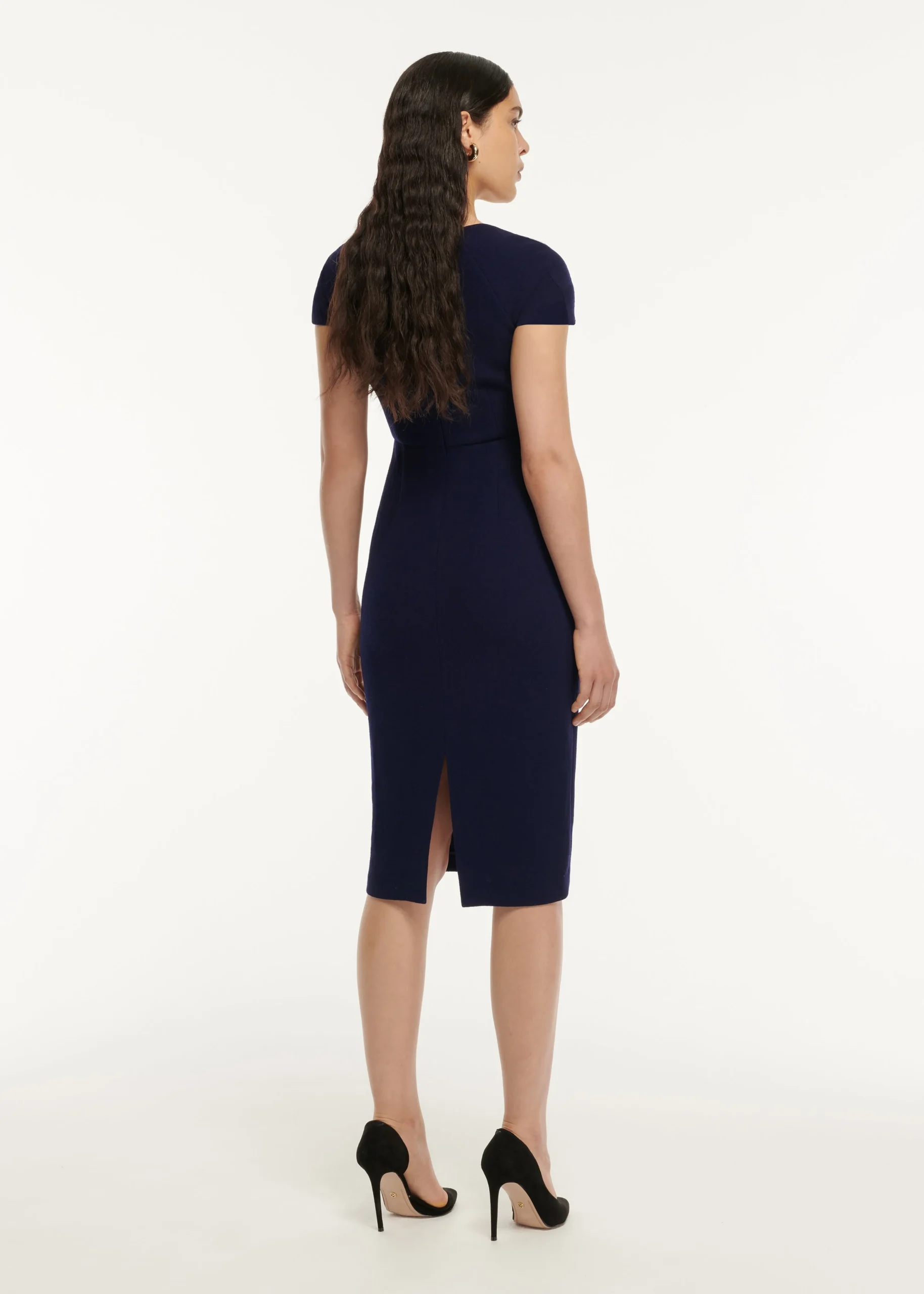 Ready To Wear|Ready To Wear Roland Mouret Cap Sleeve Fitted Wool Crepe Midi Dress