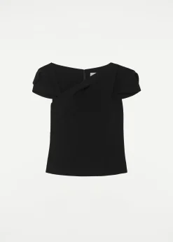 Ready To Wear|Ready To Wear Roland Mouret Cap Sleeve Stretch Cady Top Black