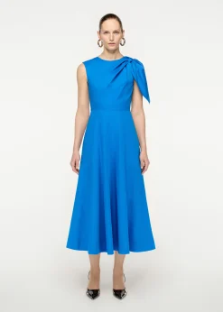 Ready To Wear|Ready To Wear Roland Mouret Cotton Poplin Midi Dress Blue