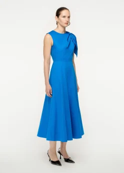 Ready To Wear|Ready To Wear Roland Mouret Cotton Poplin Midi Dress Blue