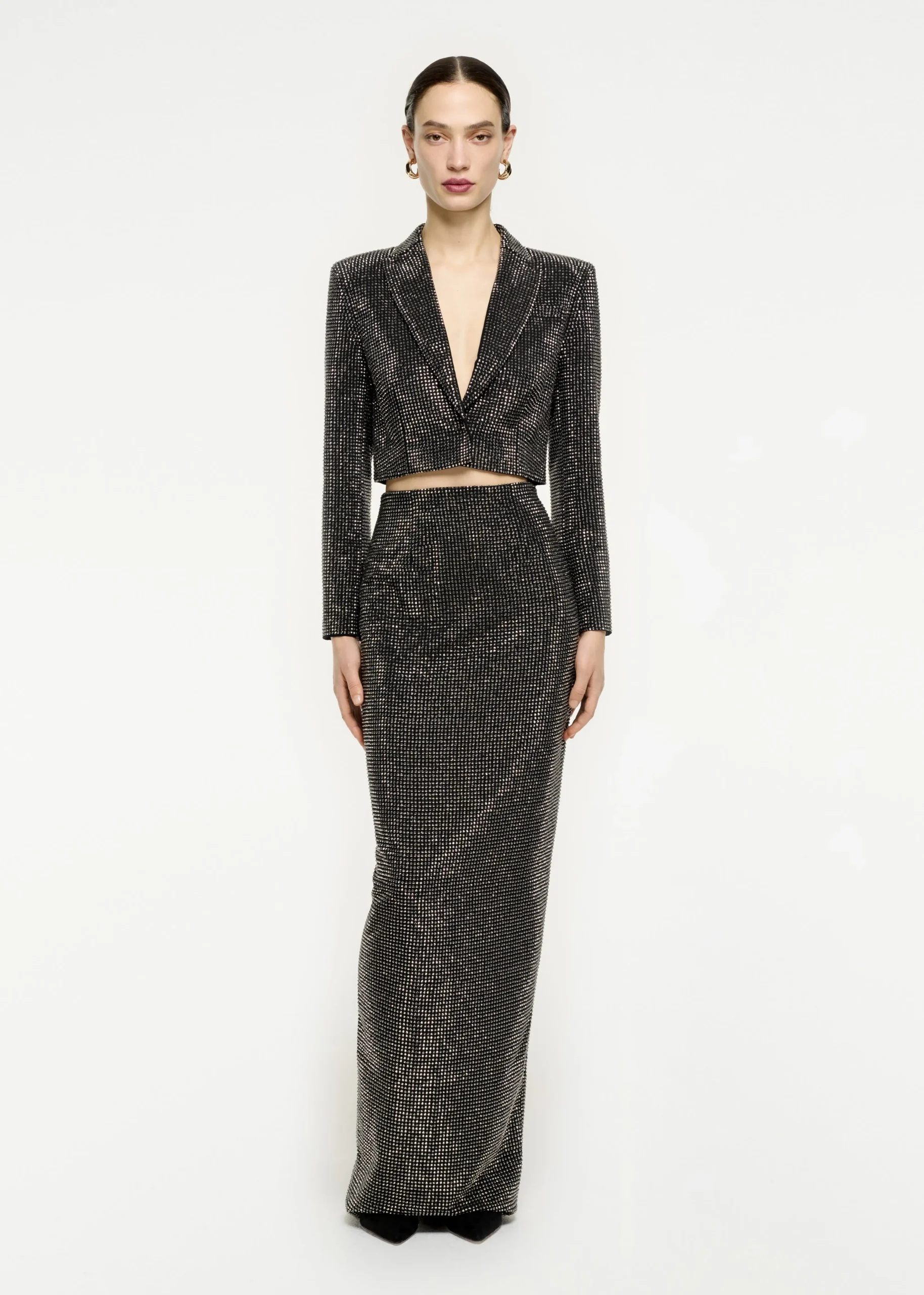 Ready To Wear|Ready To Wear Roland Mouret Diamante Cropped Jacket Black