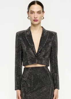 Ready To Wear|Ready To Wear Roland Mouret Diamante Cropped Jacket Black