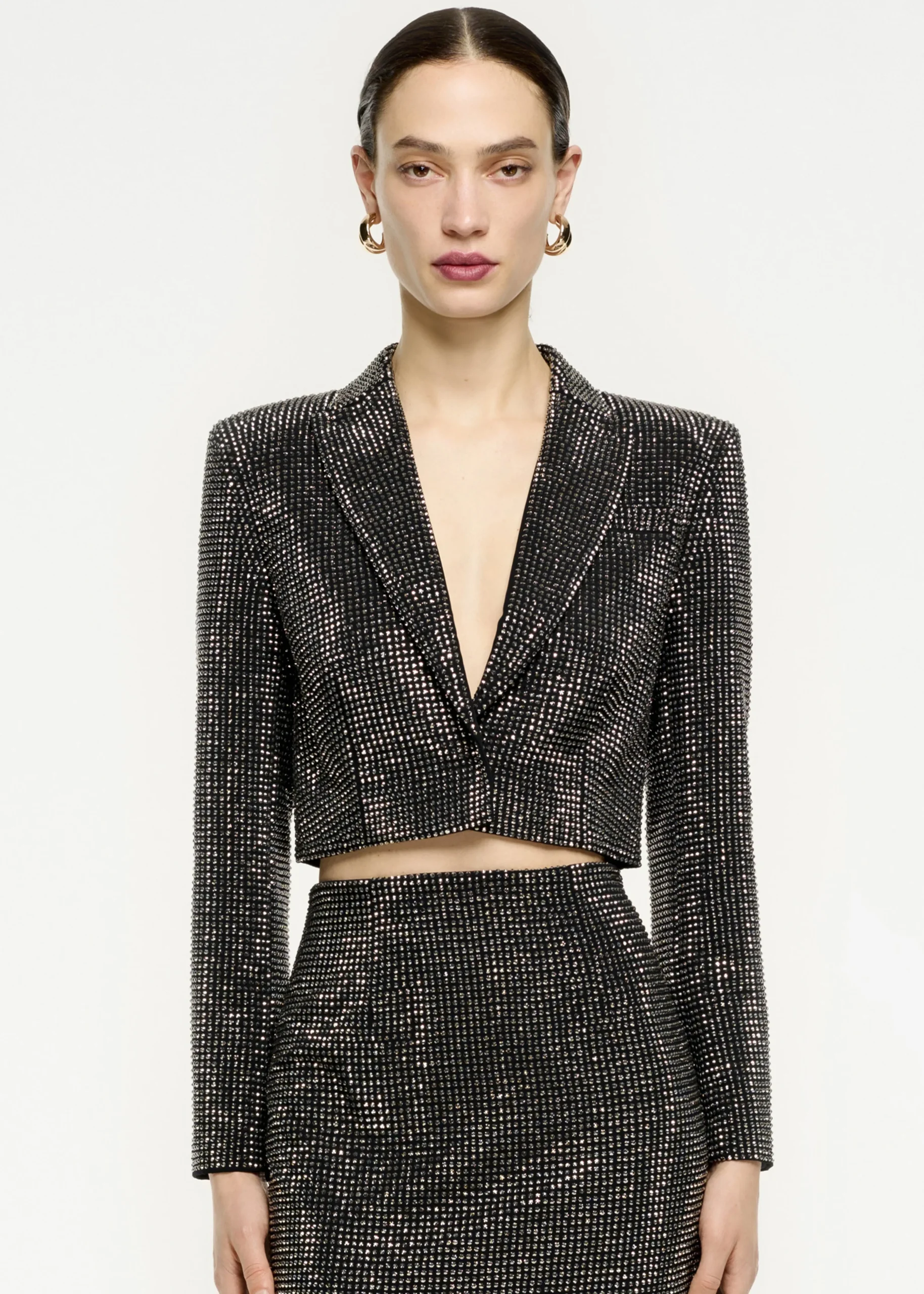 Ready To Wear|Ready To Wear Roland Mouret Diamante Cropped Jacket Black