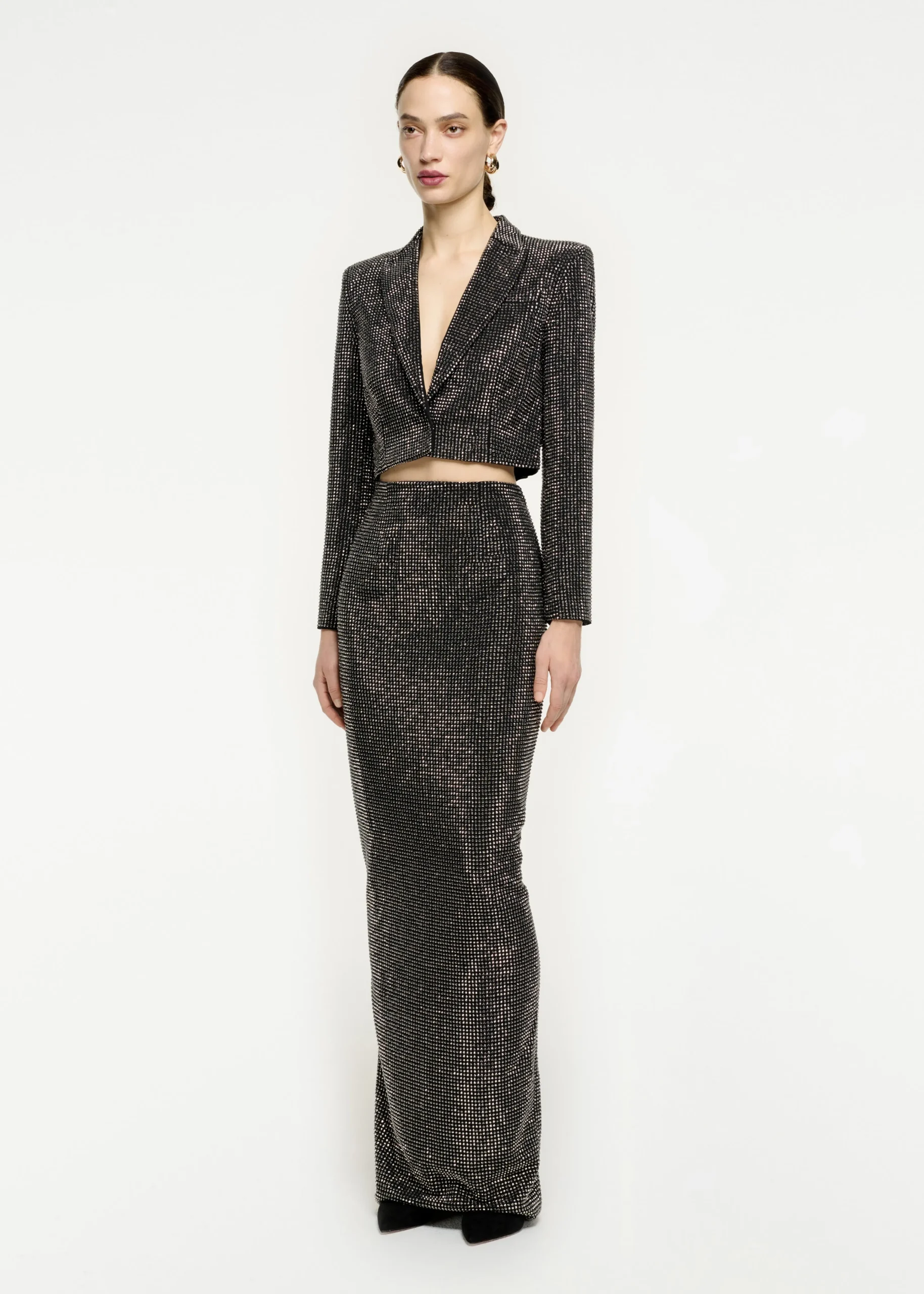 Ready To Wear|Ready To Wear Roland Mouret Diamante Maxi Skirt Black