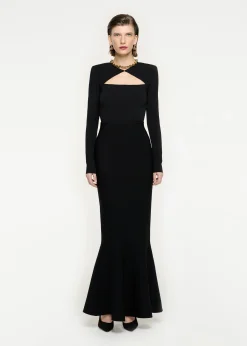 Ready To Wear|Ready To Wear Roland Mouret Flat Knit Maxi Skirt Black