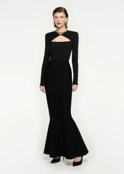 Ready To Wear|Ready To Wear Roland Mouret Flat Knit Maxi Skirt Black