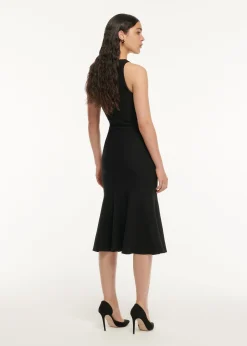 Ready To Wear|Ready To Wear Roland Mouret Knit Flower Detail Midi Dress