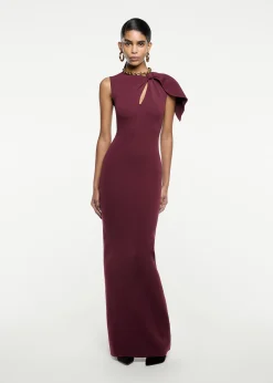 Ready To Wear|Ready To Wear|Ready To Wear Roland Mouret Knit Maxi Dress Maroon