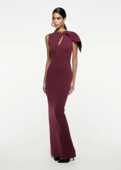 Ready To Wear|Ready To Wear|Ready To Wear Roland Mouret Knit Maxi Dress Maroon