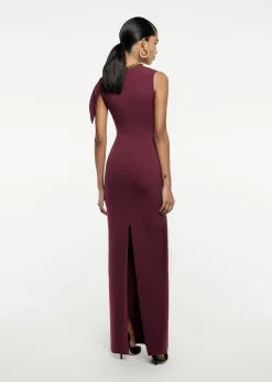 Ready To Wear|Ready To Wear|Ready To Wear Roland Mouret Knit Maxi Dress Maroon