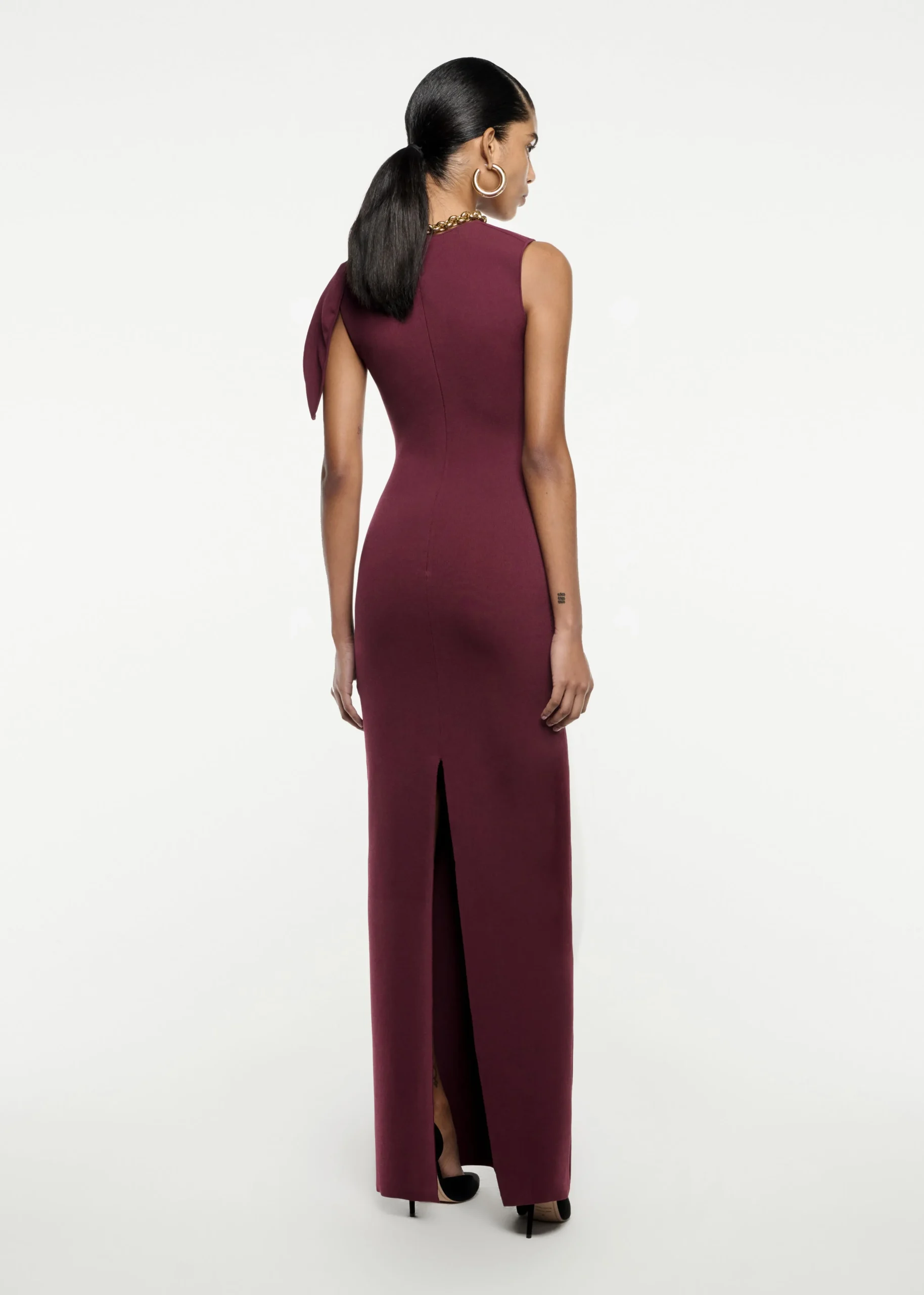 Ready To Wear|Ready To Wear|Ready To Wear Roland Mouret Knit Maxi Dress Maroon