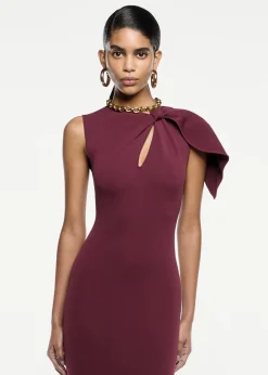 Ready To Wear|Ready To Wear|Ready To Wear Roland Mouret Knit Maxi Dress Maroon