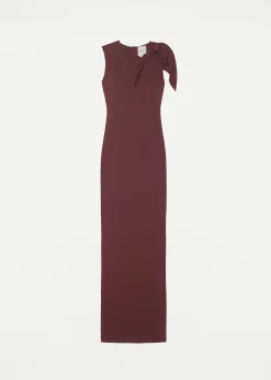 Ready To Wear|Ready To Wear|Ready To Wear Roland Mouret Knit Maxi Dress Maroon