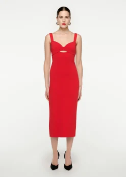 Ready To Wear|Ready To Wear Roland Mouret Knit Midi Dress Red