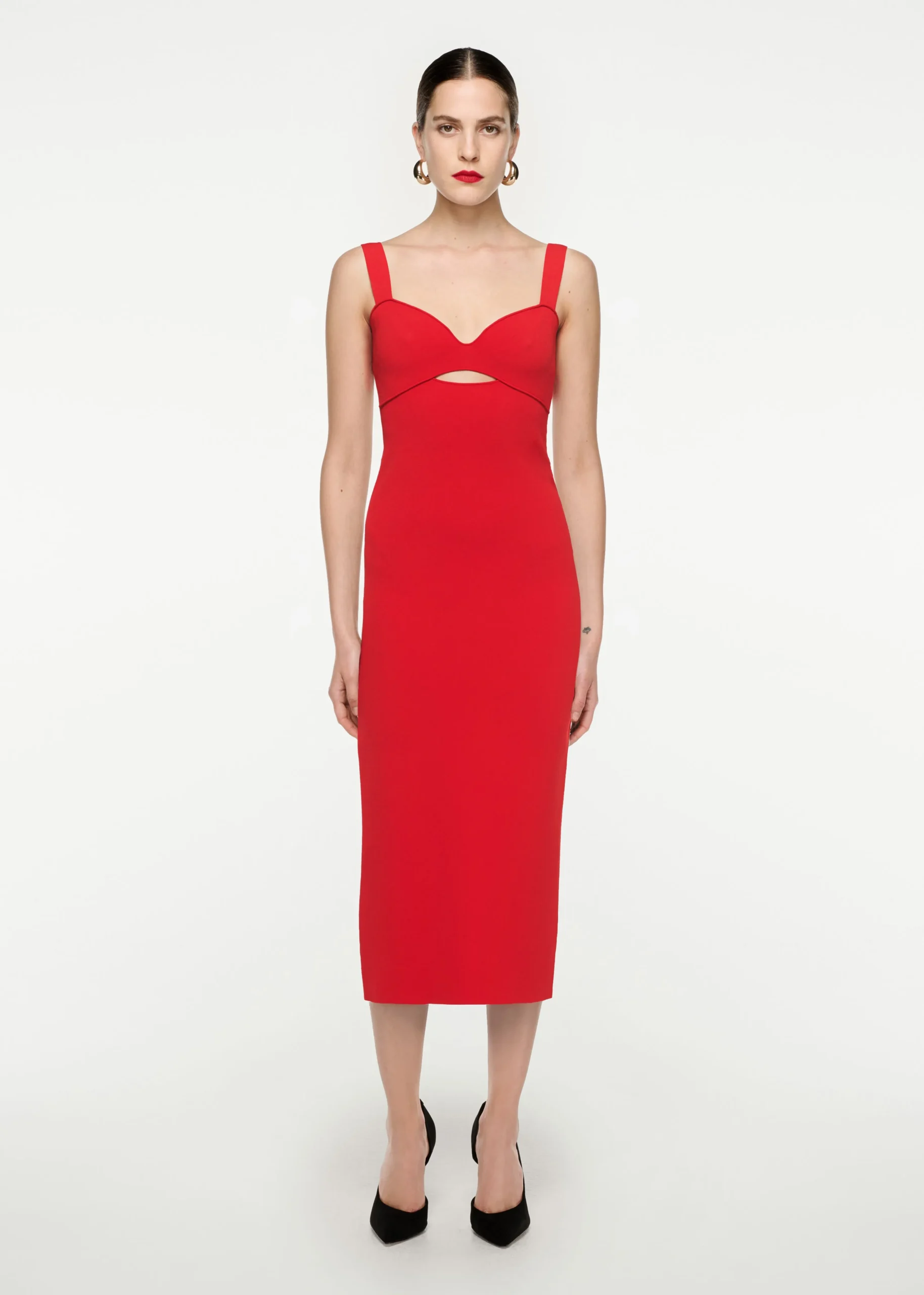Ready To Wear|Ready To Wear Roland Mouret Knit Midi Dress Red