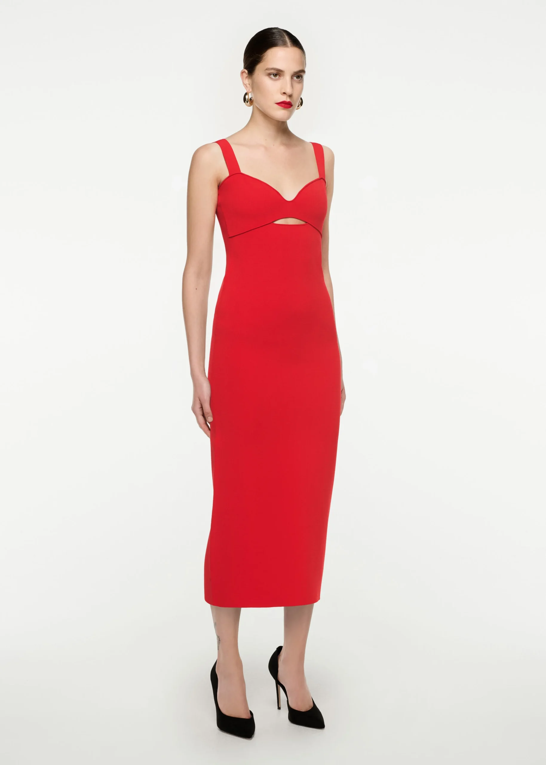 Ready To Wear|Ready To Wear Roland Mouret Knit Midi Dress Red