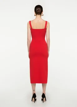 Ready To Wear|Ready To Wear Roland Mouret Knit Midi Dress Red