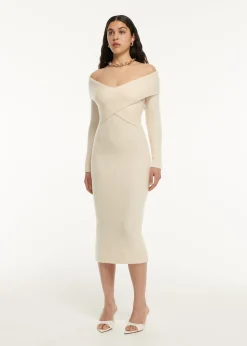 Ready To Wear|Ready To Wear|Ready To Wear Roland Mouret Long Sleeve Cashmere Midi Dress