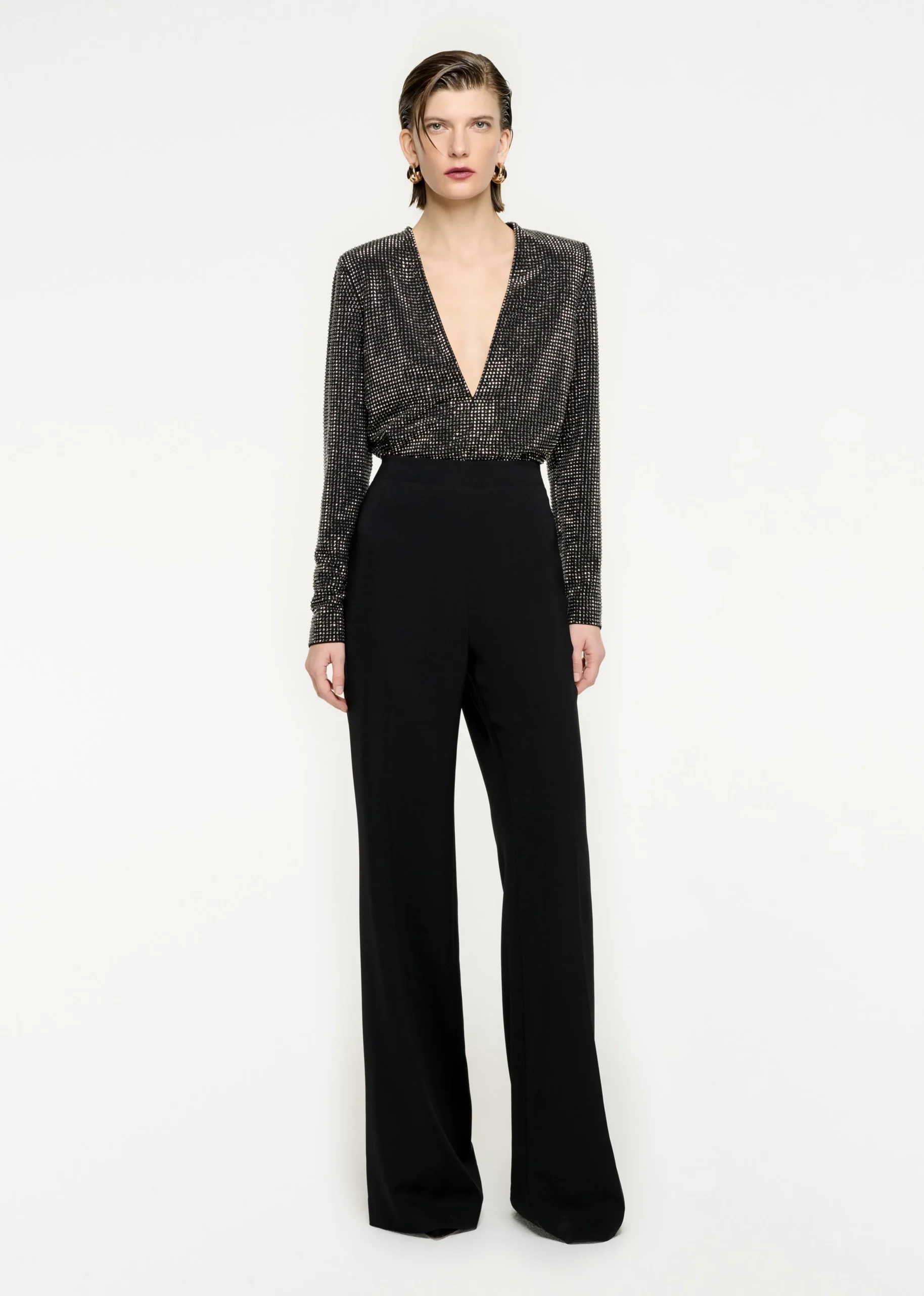 Ready To Wear|Ready To Wear Roland Mouret Long Sleeve Diamante Top Black