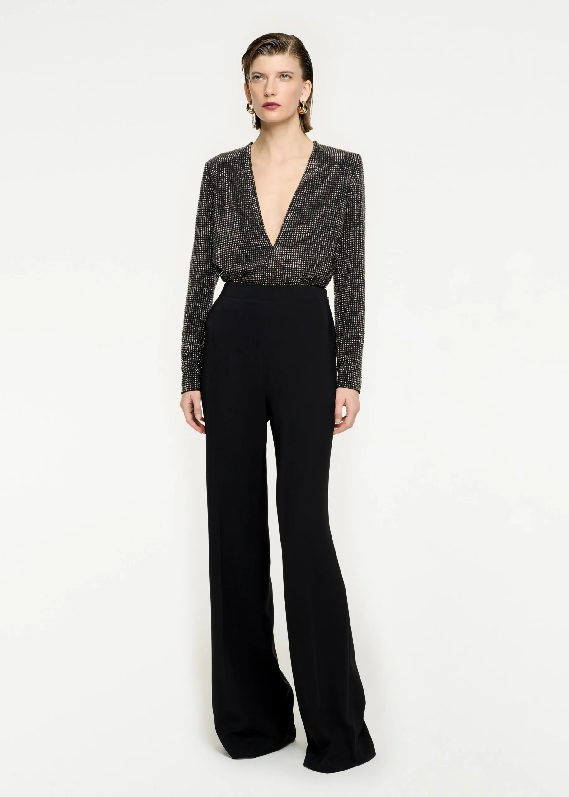 Ready To Wear|Ready To Wear Roland Mouret Long Sleeve Diamante Top Black