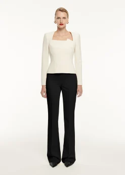 Ready To Wear|Ready To Wear Roland Mouret Long Sleeve Drape Detail Crepe Top