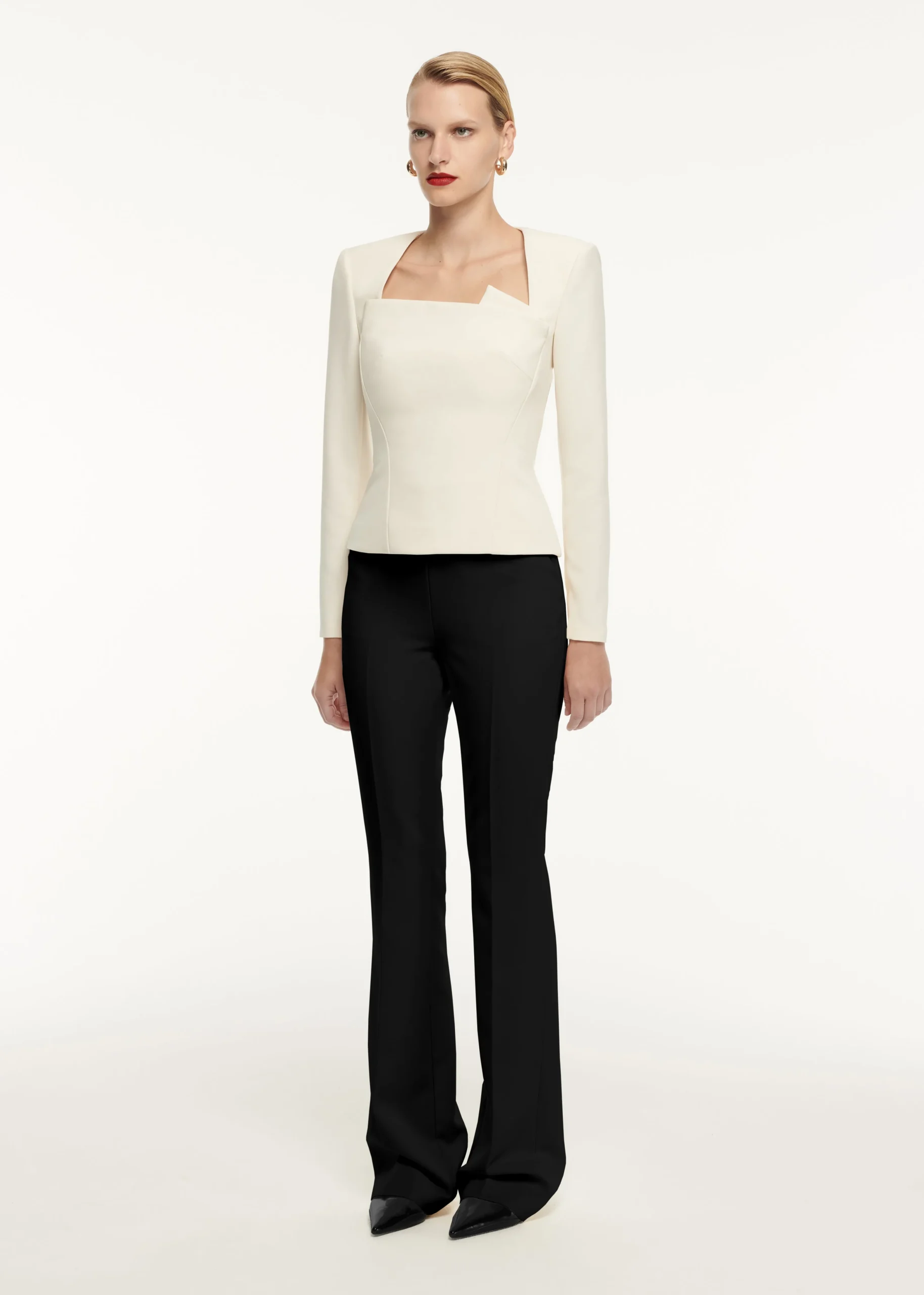 Ready To Wear|Ready To Wear Roland Mouret Long Sleeve Drape Detail Crepe Top