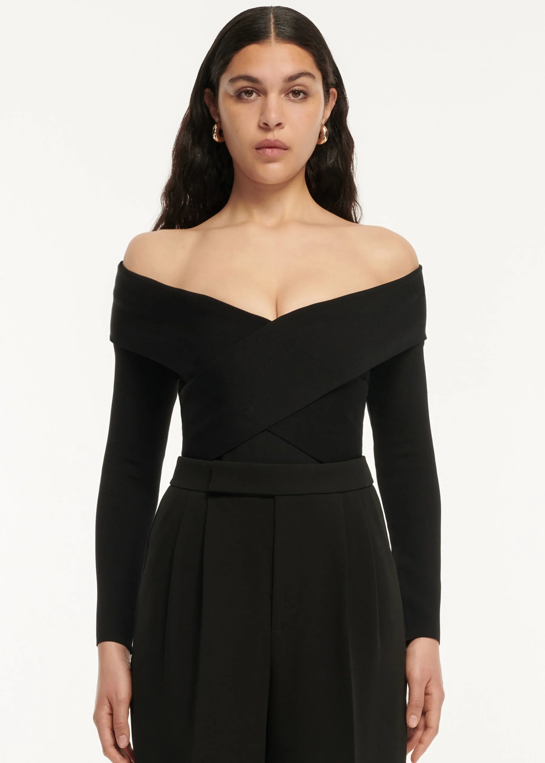 Ready To Wear|Ready To Wear|Ready To Wear Roland Mouret Long Sleeve Flat Knit Bodysuit