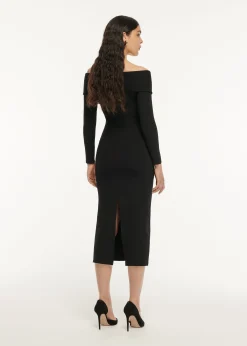 Ready To Wear|Ready To Wear|Ready To Wear Roland Mouret Long Sleeve Flat Knit Midi Dress
