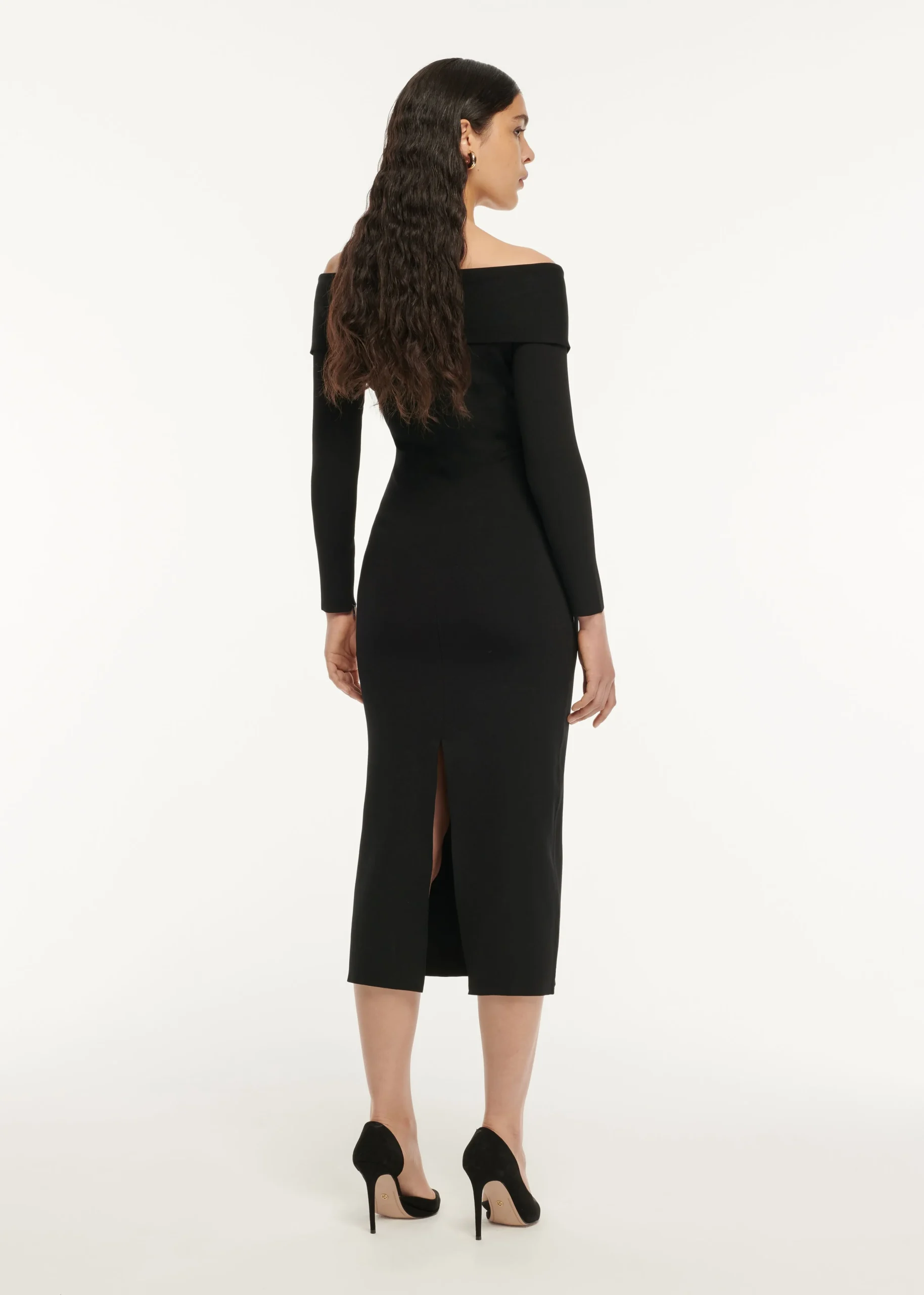 Ready To Wear|Ready To Wear|Ready To Wear Roland Mouret Long Sleeve Flat Knit Midi Dress